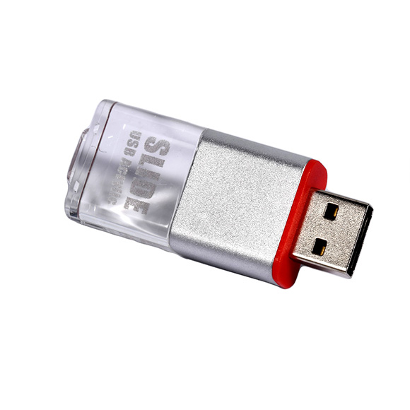 New push-pull acrylic usb pen drive with LED light LWU1016
