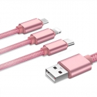 Charging Cables - Hottest 3 in 1 braided 1.2m charging cable LWU-DC1