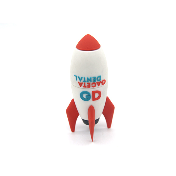 Custom PVC rocket shaped usb flash drive LWU-PC08