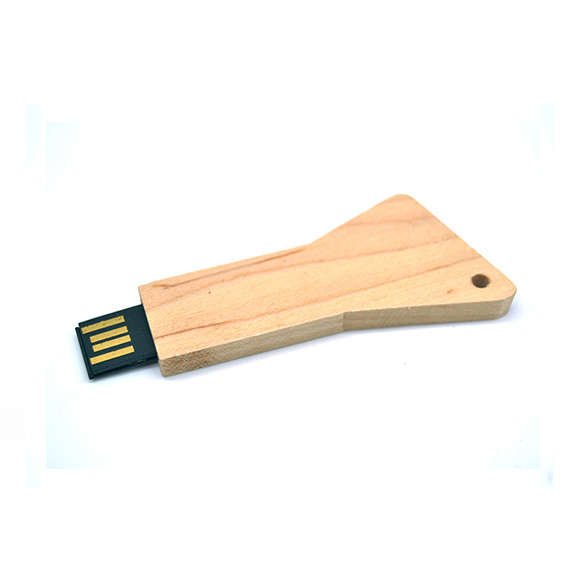 New eco-friendly triangle wood bamboo key shaped usb pen LWU1037