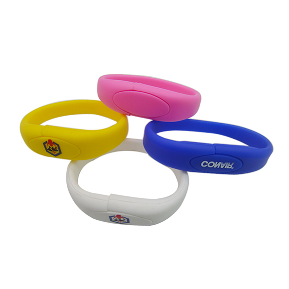 Custom logo printing wristband bracelet usb memory stick LWU140