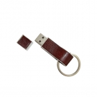 Leather Usb Drives - Custom embossing logo keyring pu and real leather usb pen drive LWU821