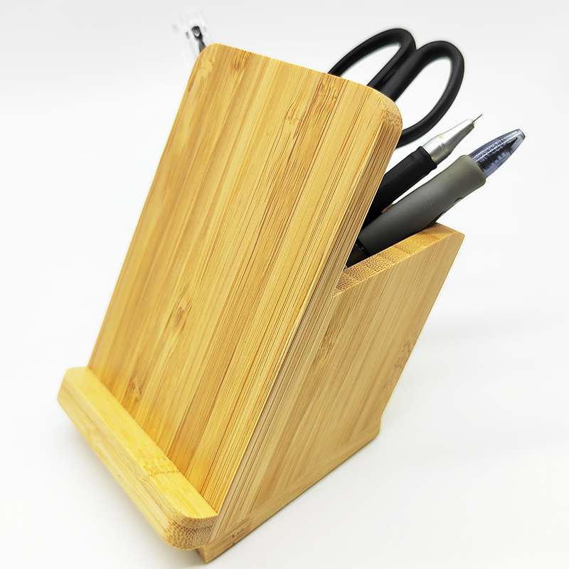 Bamboo phone holder pen container Wireless Charger LWS-1008