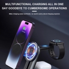 Wireless Charger - 2024 New PUNK STYLE 3 IN 1 MAGNETIC WIRELESS CHARGER WITH LED LIGHT LWS-010