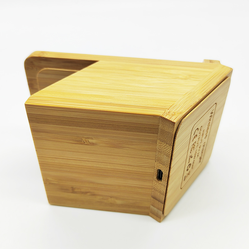 2024 super hot eco-friendly Bamboo phone holder pen container Wireless Charger LWS-1008