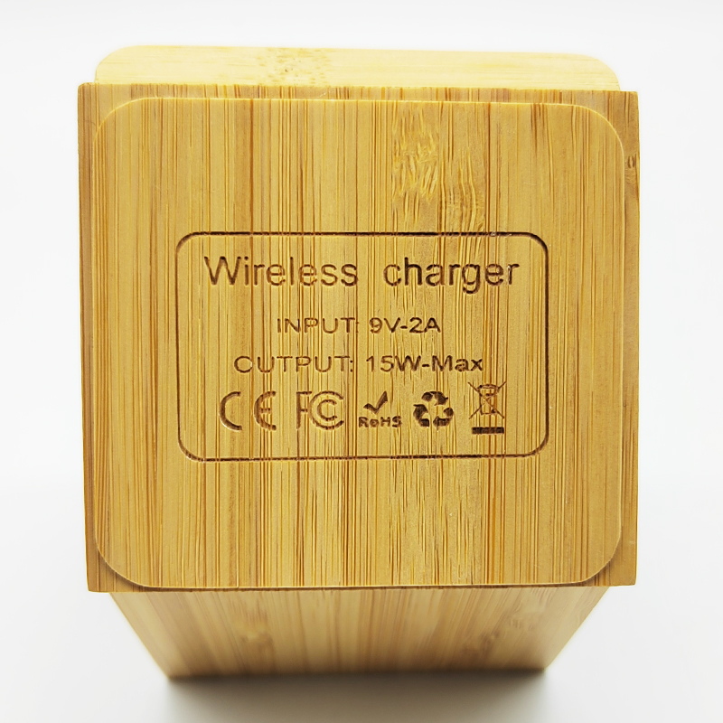 2024 super hot eco-friendly Bamboo phone holder pen container Wireless Charger LWS-1008