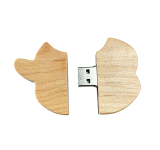 Apple shape bamboo flash drive LWU1045