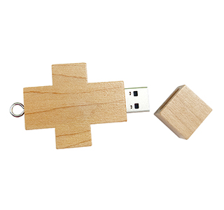 Cross shaped Wooden flash drive LWU222