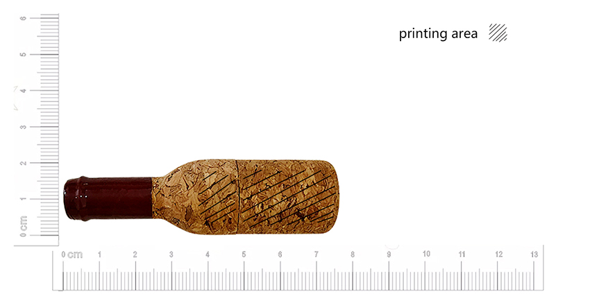 cork wood bottle shaped usb flash drive with logo LWU261