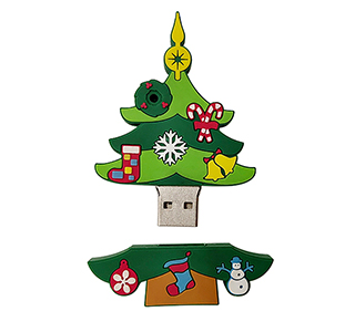 PVC Christmas tree flash drive LWU483