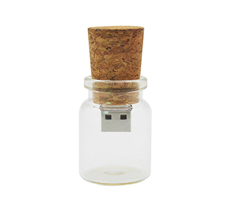 Best wedding gift glass bottel with cork usb drive LWU568