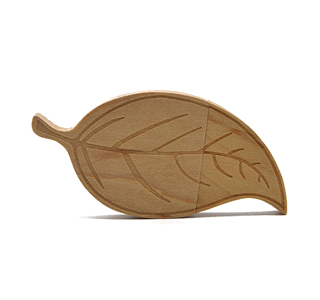 Eco-friendly leaf shaped wooden or bamboo usb drive LWU848