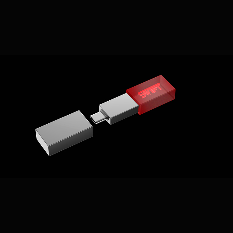 New type c crystal usb drive LWU006