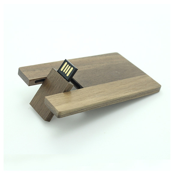 Eco-friendly bamboo wood credit card shaped usb memory stick LWU552