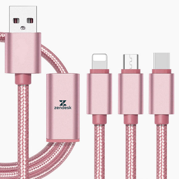 Hottest 3 in 1 braided 1.2m charging cable LWU-DC1