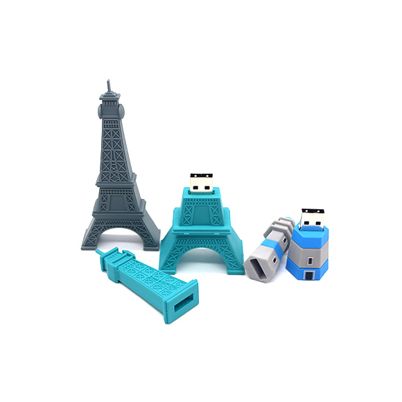 Custom PVC Eiffel Tower shaped usb pen drive LWU-PC09
