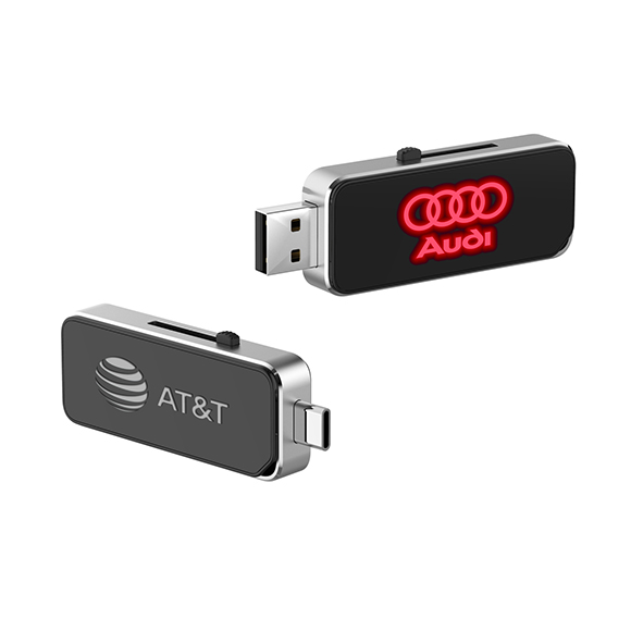 New private mould light up logo metal type-c usb flash memory LWU1095