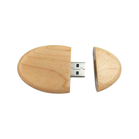 Eco-friendly laser engraving logo oval shaped wood bamboo usb flash LWU1039