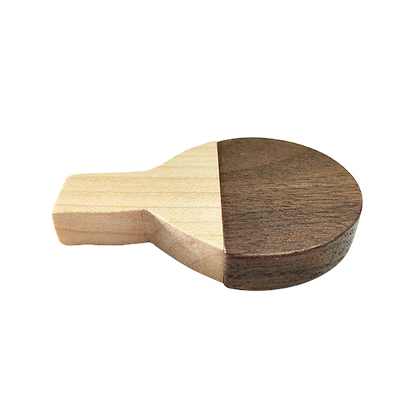 Eco-friendly table tennis bat shaped 8gb free custom logo wooden flash drive LWU1043