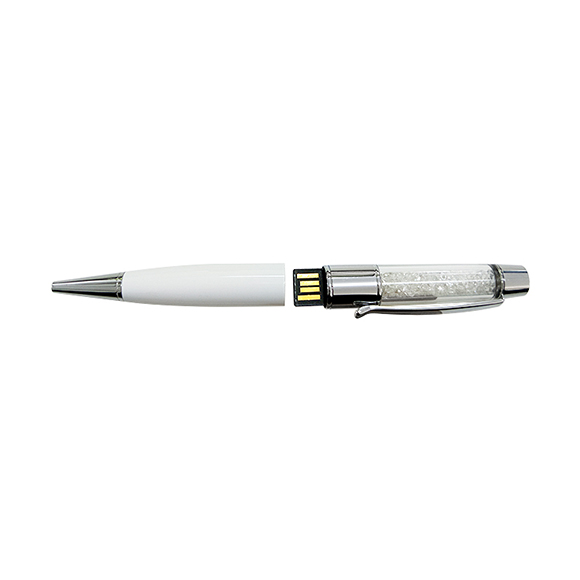 Custom logo Crystal pen shaped 8gb flash drive LWU645