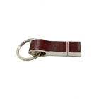 Leather Usb Drives - Custom embossing logo keyring pu and real leather usb pen drive LWU821