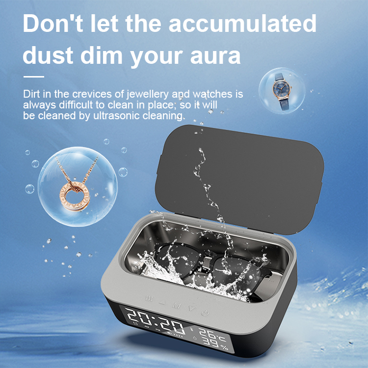 2021 new arrival Alarm clock ultrasonic cleaner LWS-6055