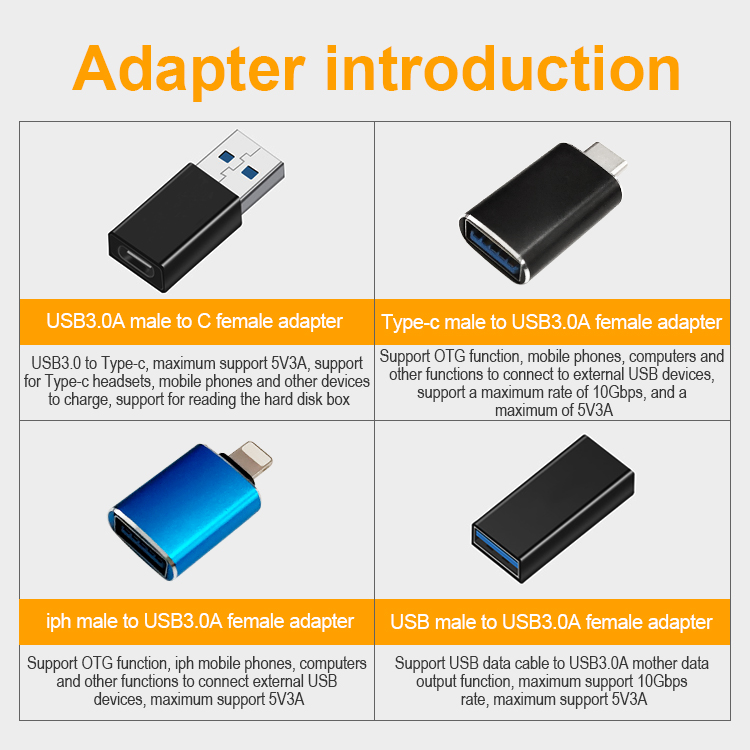 2021 newest usb3.0 usb2.0 usb male to type c female adapter LWU-AD02 2021 newest usb3.0 usb2.0 usb male to type c female adapter LWU-AD02