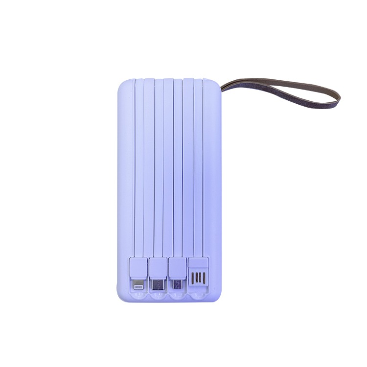 removeable 4 in 1 cable digital display 10000mah power bank with lanyard Y154