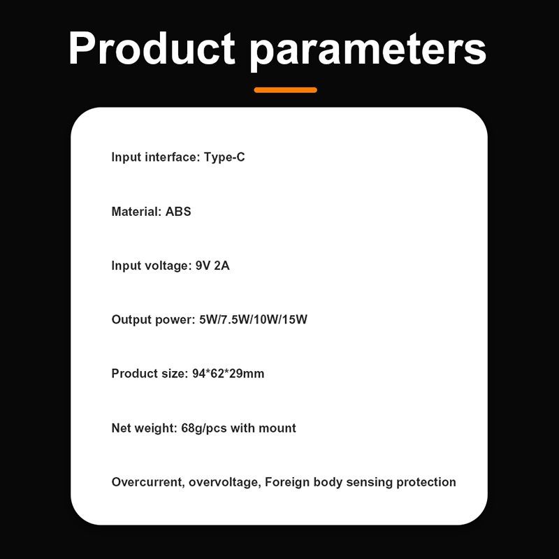 2024 new 15W car magnetic wireless charger L-C17