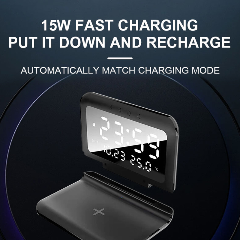 2024 New Clock Alarm Clock Temperature Display Desktop Wireless Charging L-SZ-02