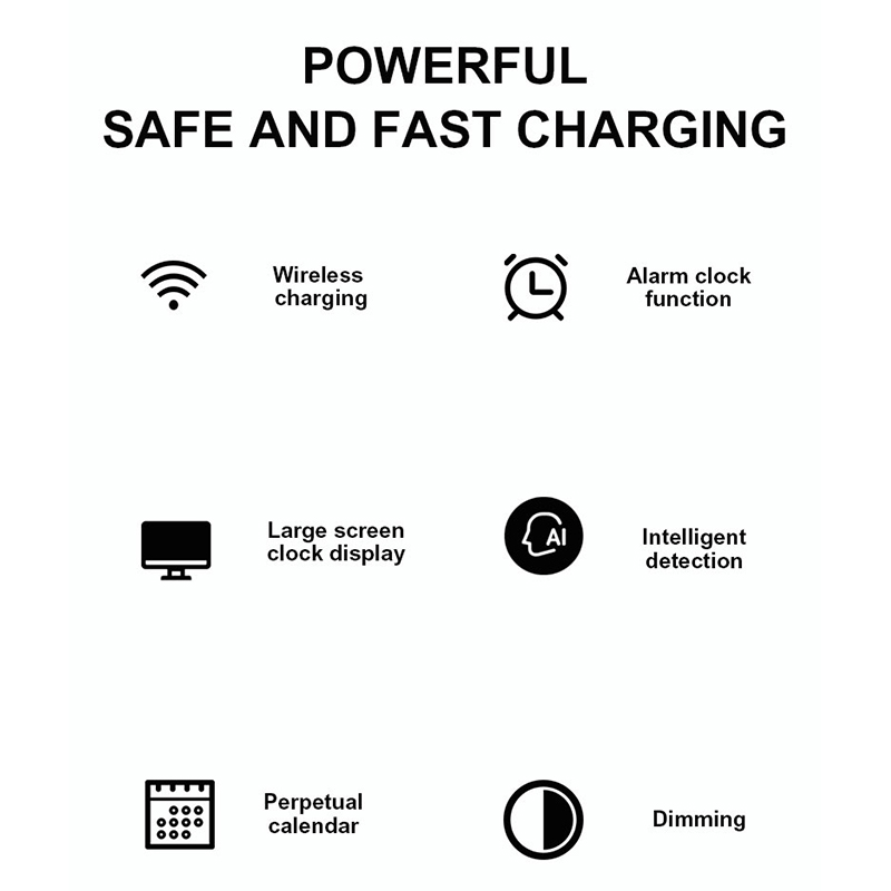 2024 New Clock Alarm Clock Temperature Display Desktop Wireless Charging L-SZ-02