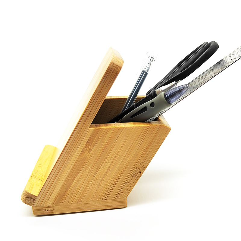 2024 super hot eco-friendly Bamboo phone holder pen container Wireless Charger LWS-1008