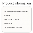 Wireless Charger - 2024 super hot eco-friendly Bamboo phone holder pen container Wireless Charger LWS-1008