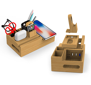 Bamboo Wireless Charger storage box LWS-6020