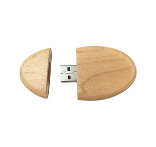 Oval shaped wood bamboo usb flash LWU1039