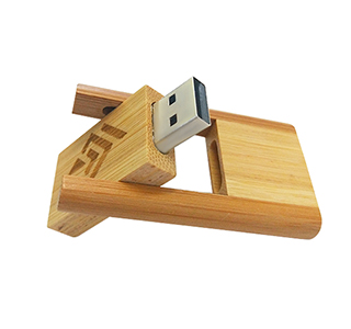 Swivel wood bamboo usb key LWU242
