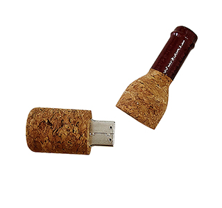 cork wood bottle shaped usb flash drive with logo LWU261