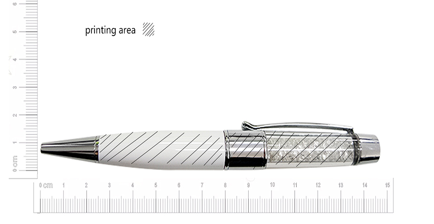 Custom logo Crystal pen shaped 8gb flash drive LWU645