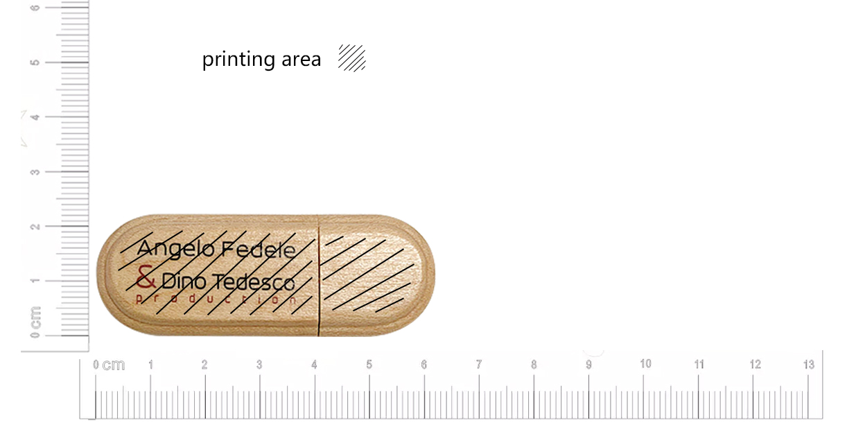 Oval shaped wooden 64gb usb drive LWU893
