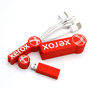 Custom pvc usb+power bank+cable